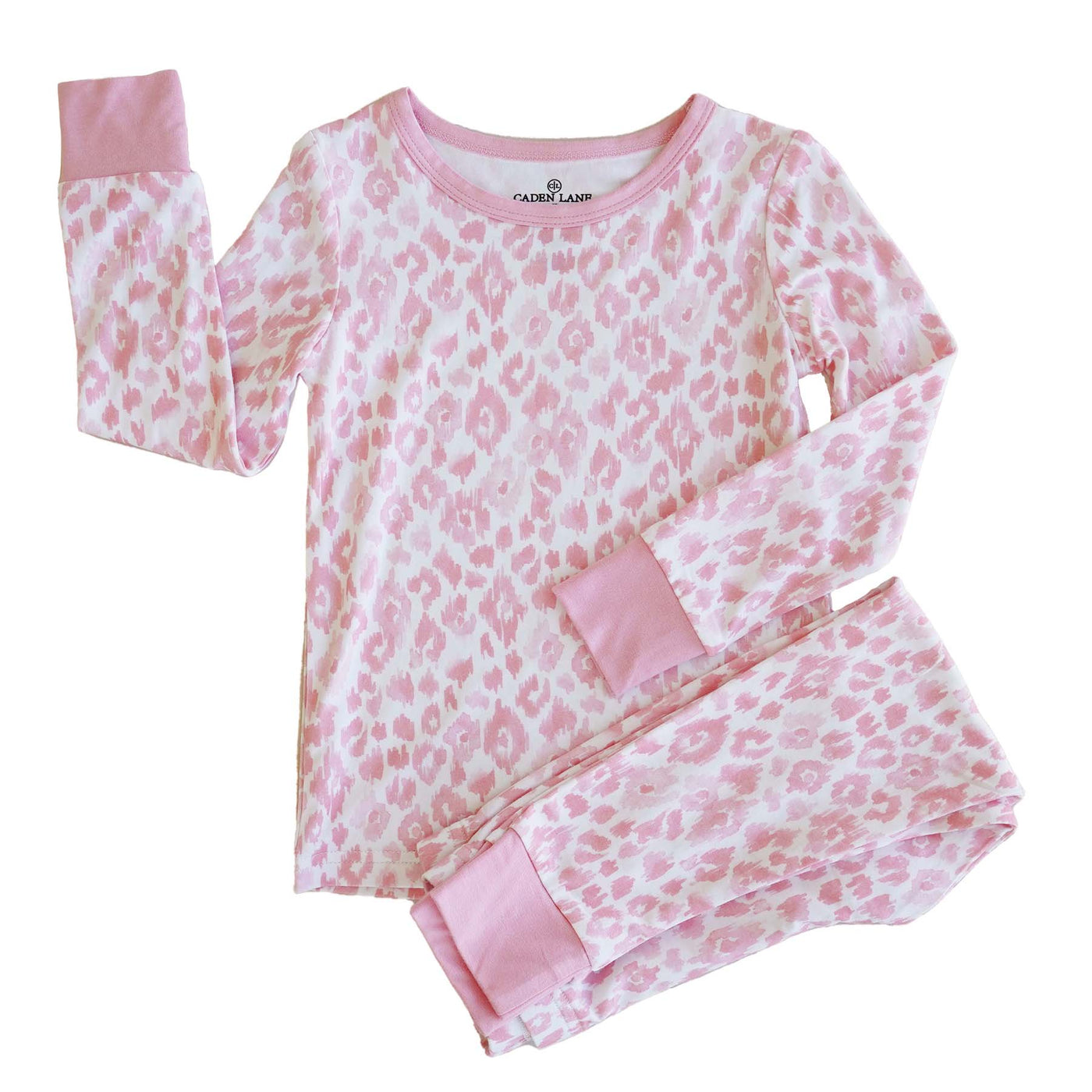 blush leopard 2pc pajama set 