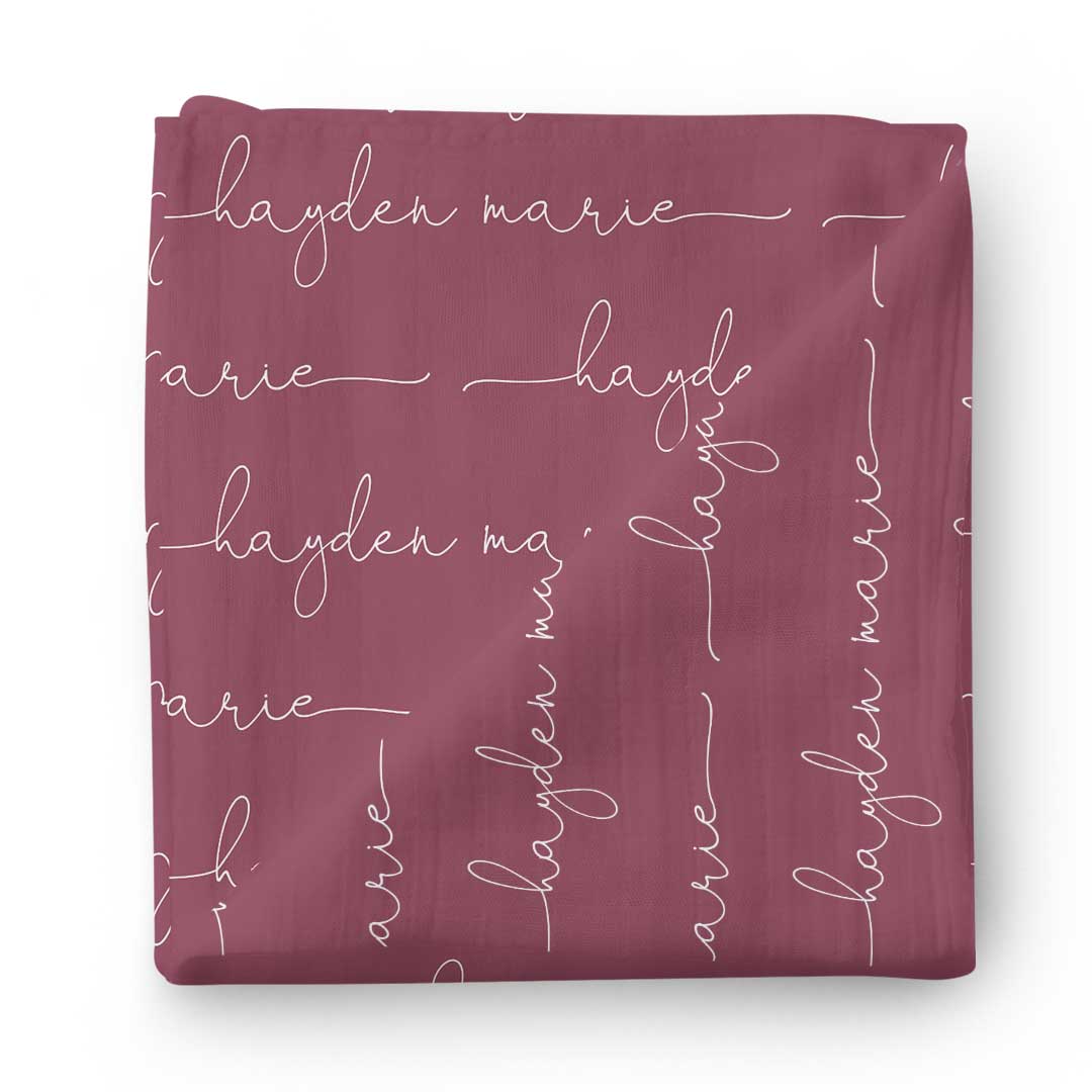 boysenberry personalized script blanket