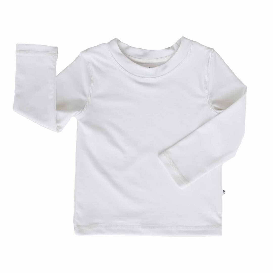 white long sleeve rash guard shirt for boy