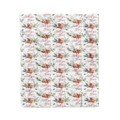 Christmas Floral Personalized Kids Blanket