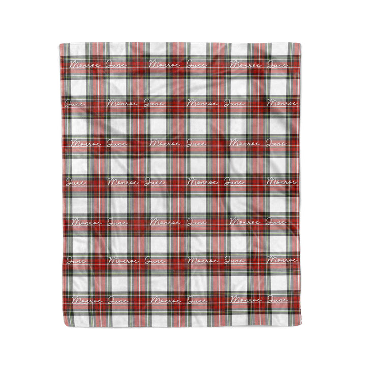 personalized kids blanket christmas plaid 