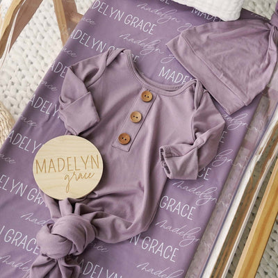 purple baby gown bundle 