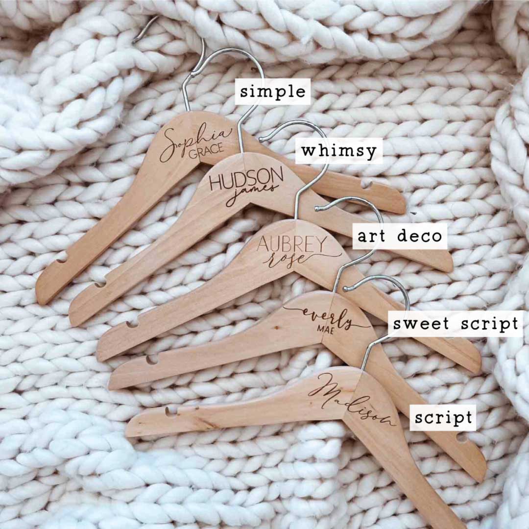 wood hangers for baby personalized