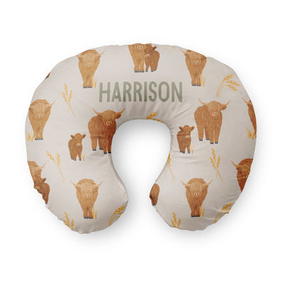 happy highland cows nursing pillow cover 