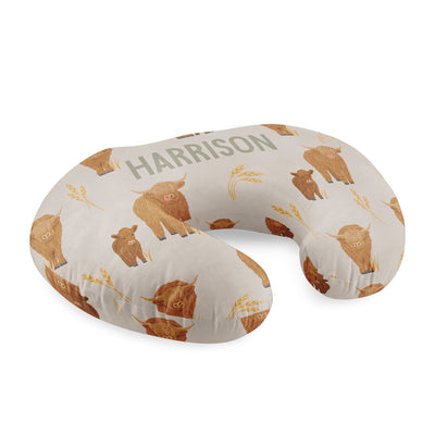 nursing pillow cover happy highland cows 