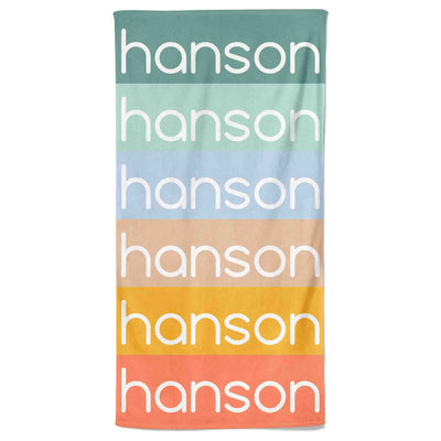sunset ombre personalized beach towel