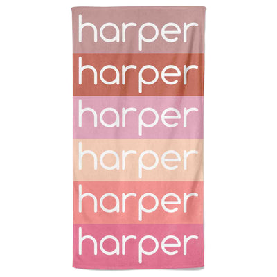 raspberry ombre personalized beach towel