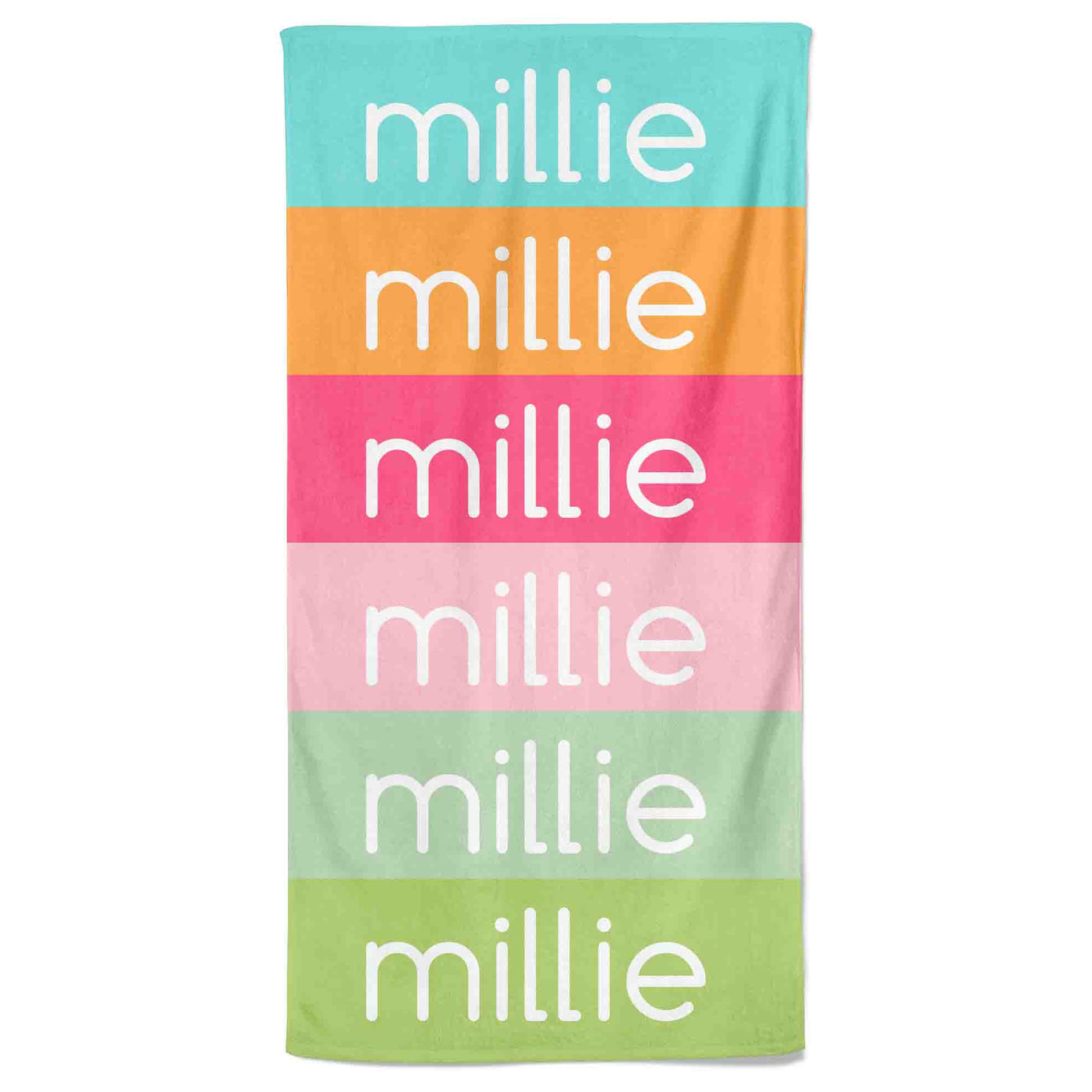 bright ombre personalized beach towel