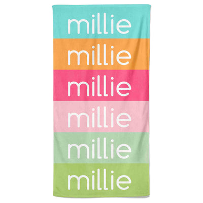 bright ombre personalized beach towel