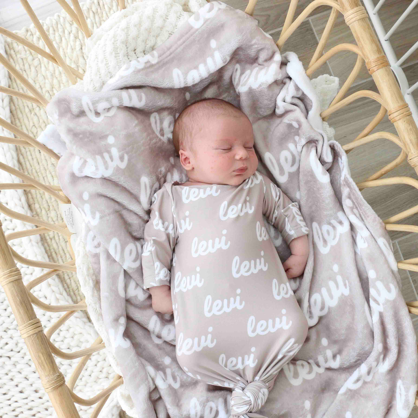 taupe personalized color blanket 