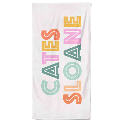 colorful outline personalized towel