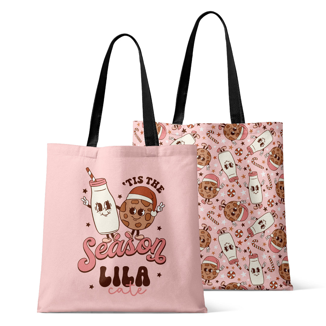 milk and cookies personalized tote for kids