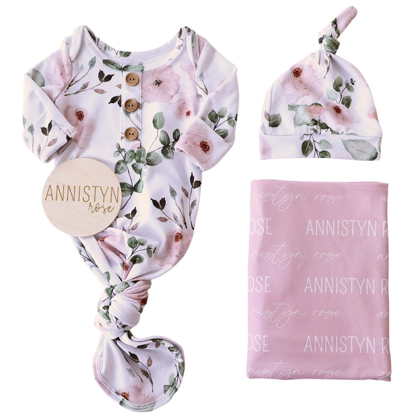 millie's floral newborn knot gown bundle 