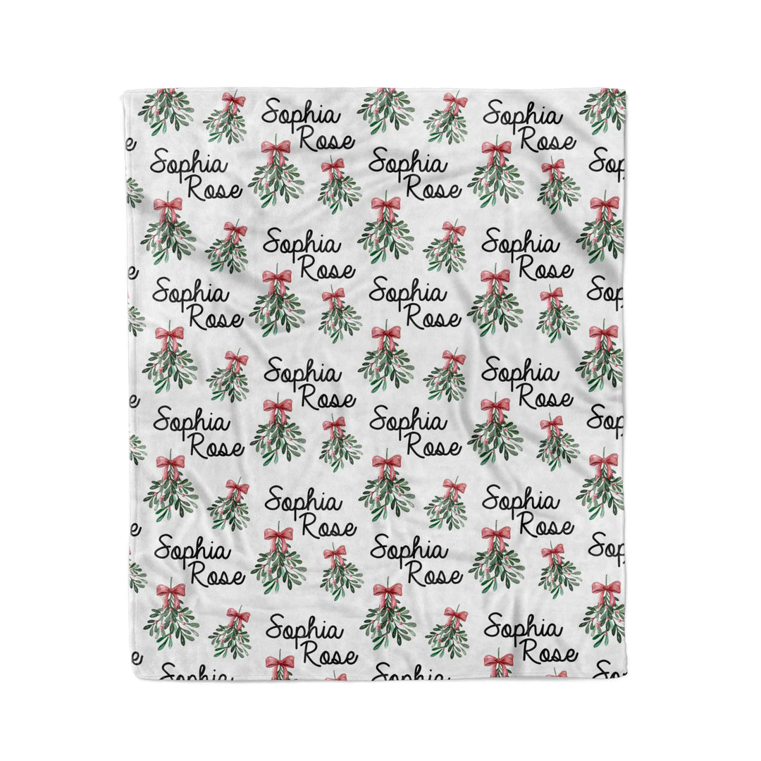 mistletoe personalized blanket for kids