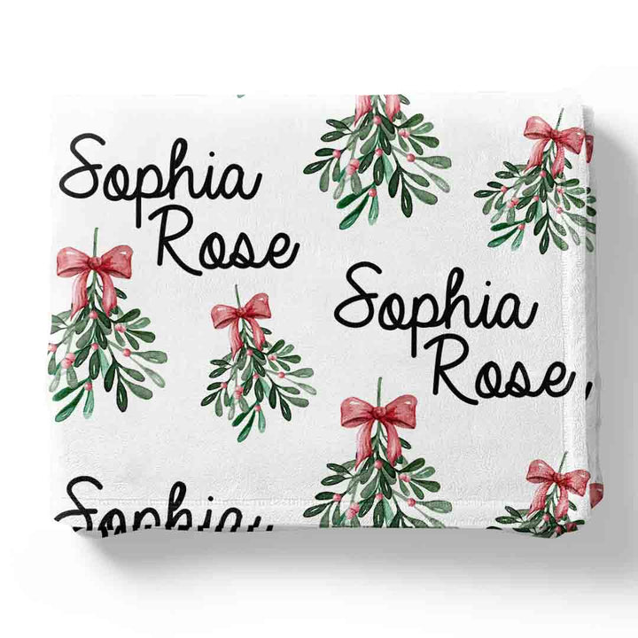 mistletoe personalized kids blanket