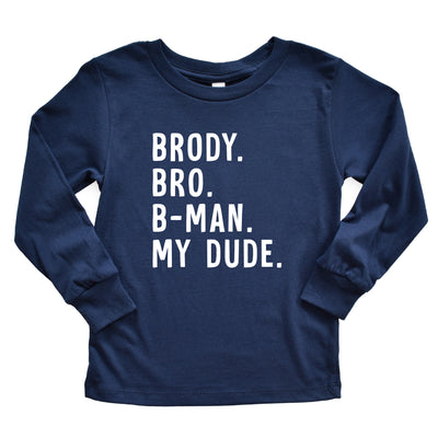 navy personalized nickname graphic tee