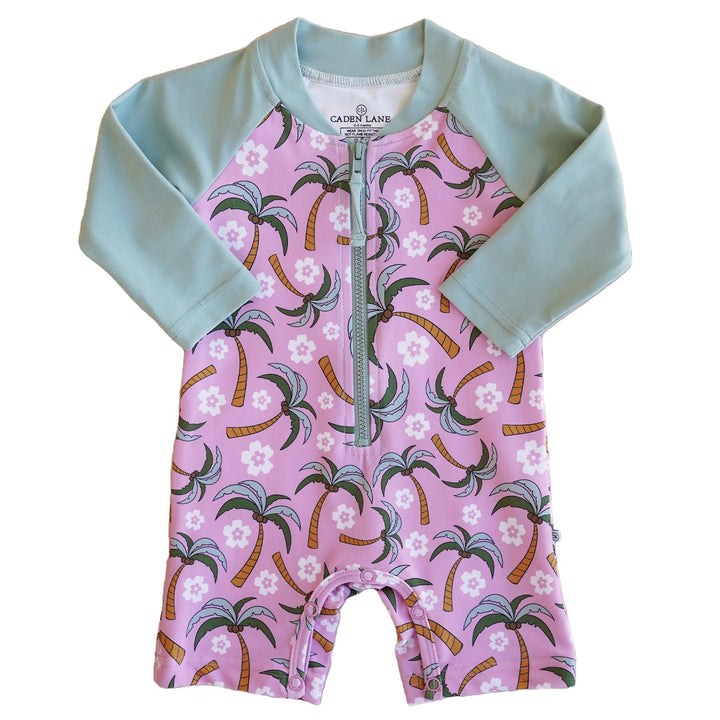 shortie swim romper palm party 