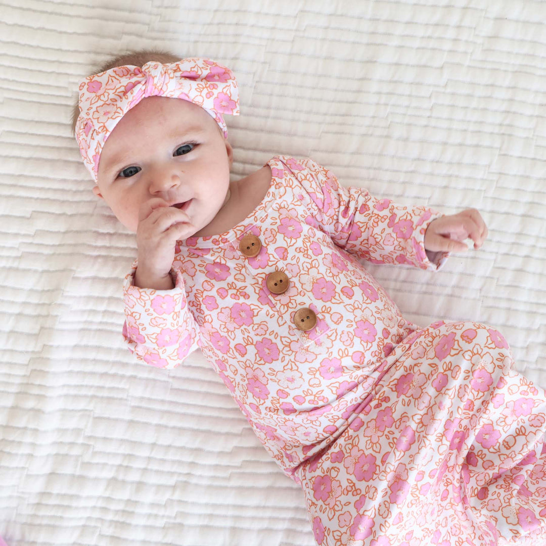 palmer's pink floral knot gown 