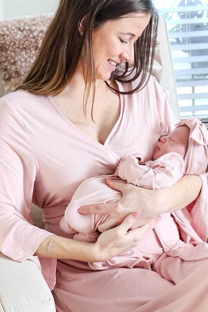 Pink Mommy And Me Robe And Swaddle Boy Baby Hospital Outfit Mommy