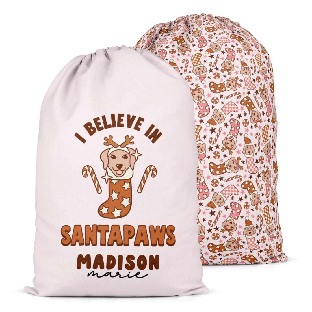 puppy personalized santa sack for kids