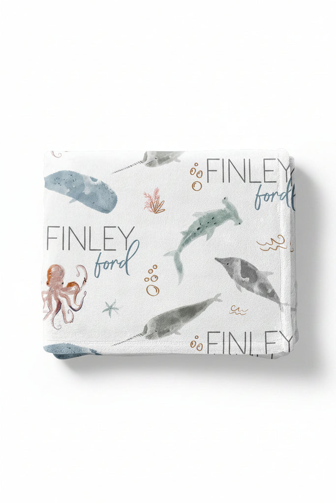Sea Life Personalized Blanket