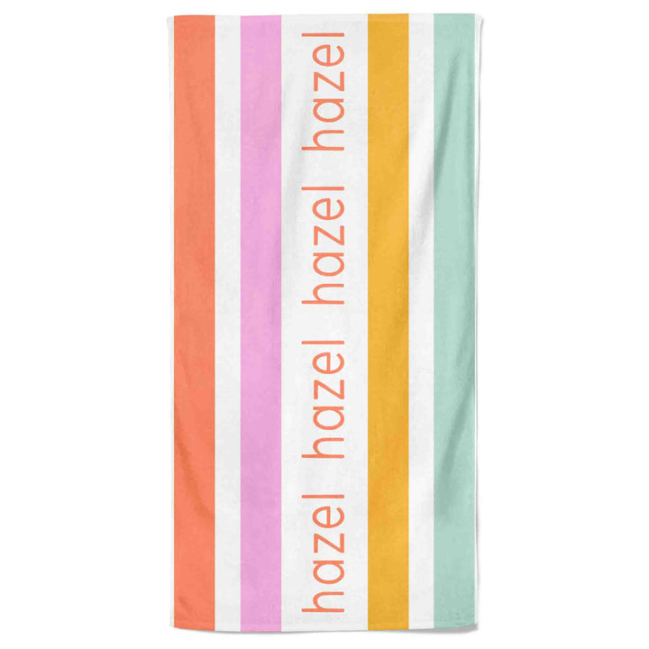 sweet stripes personalized towel 