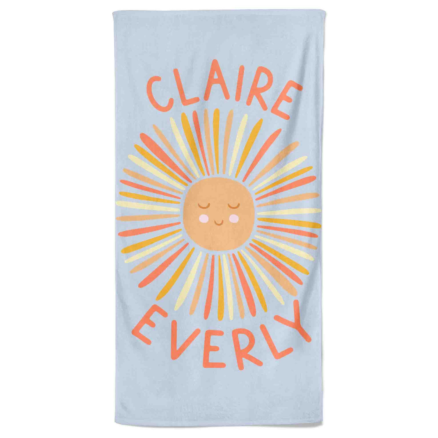 happy sun personalized beach towel 
