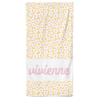 sunshine daisy personalized beach towel
